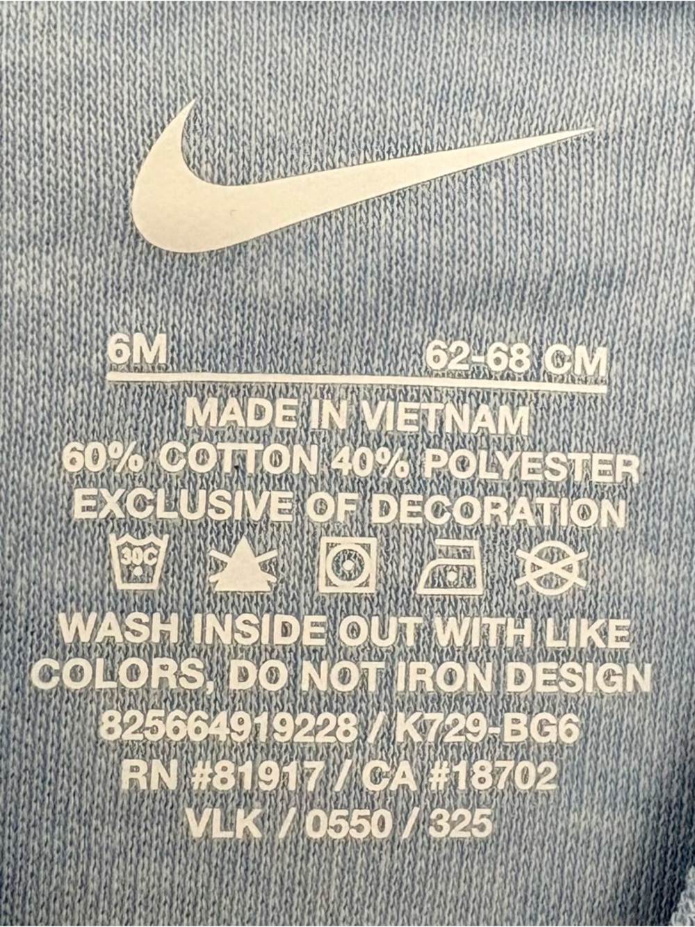 NWT Nike Baby Essential Footed Coverall Cobalt Bliss Heather Zip One Piece: 6M - Picture 4 of 13